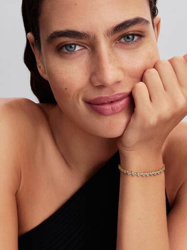 Triple Stone Heart Bracelet