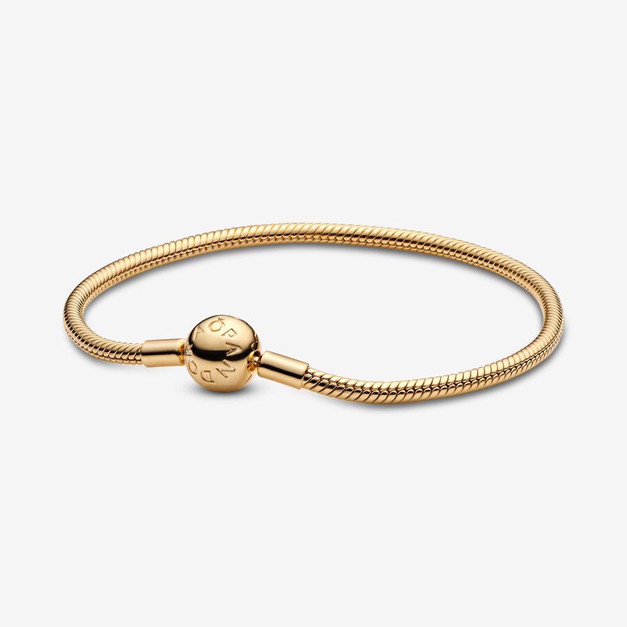 Snake chain 14k gold-plated bracelet image number 0