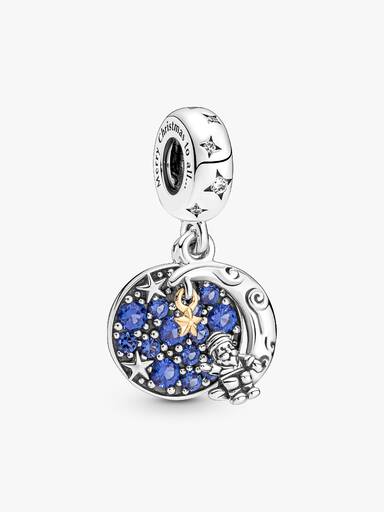 Santa Claus On The Moon Double Dangle Charm