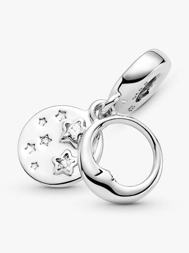 Sleeping Moon and Stars Dangle Charm