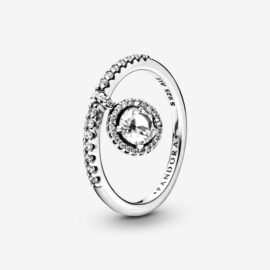 Clear Dangling Round Sparkle Ring image number 0