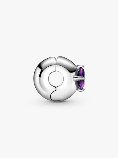 Purple Round Solitaire Clip Charm