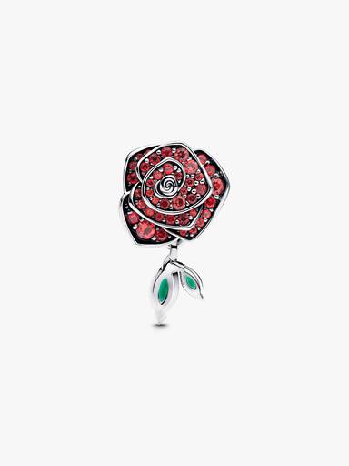 Sparkling Rose in Bloom Charm