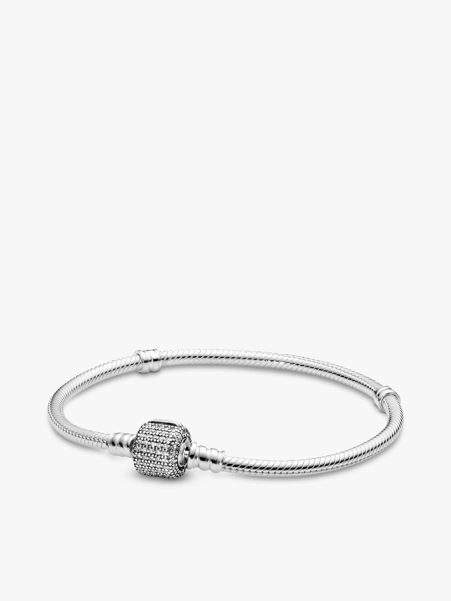 Silver bracelet with clear cubic zirconia