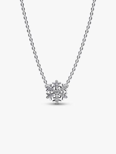 Sparkling Snowflake Pendant Necklace