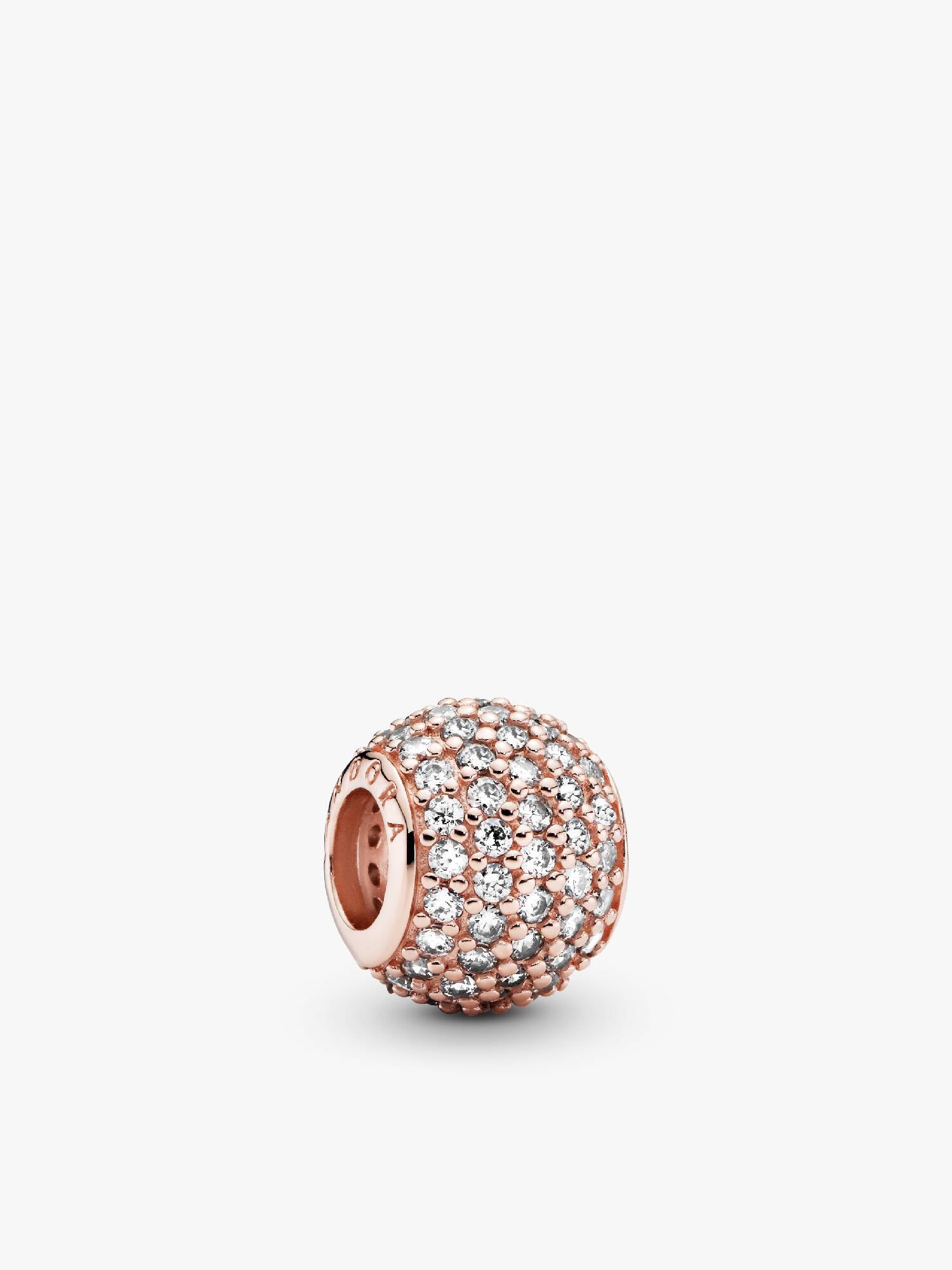 Abstract pave PANDORA Rose charm with cubic zirconia