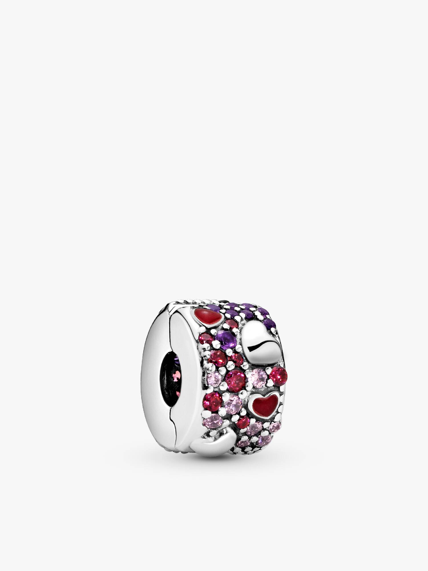 Asymmetrical Hearts Pavé Clip Charm