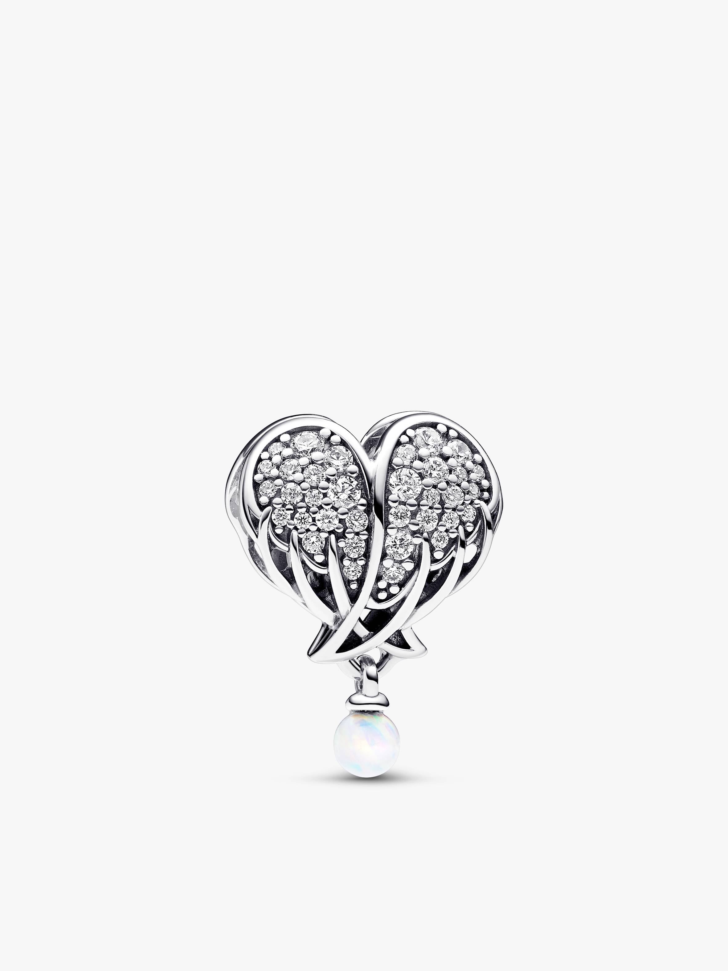 Sparkling Angel Wings & Heart Charm