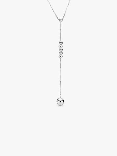 Beaded silver Y-necklace