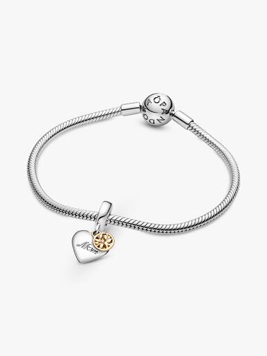 Two-tone Family Tree & Heart Dangle Charm