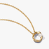 Organically Shaped Pavé Circle & Treated Freshwater Cultured Pearl Collier Necklace Organically Shaped Pavé Circle & Treated Freshwater Cultured Pearl Collier Necklace