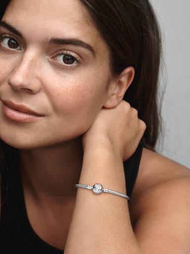 Disney Simba silver bangle with golden coloured cubic zirconia
