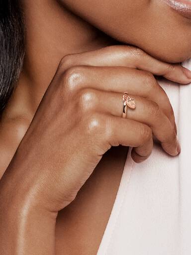 Heart padlock Pandora Rose ring