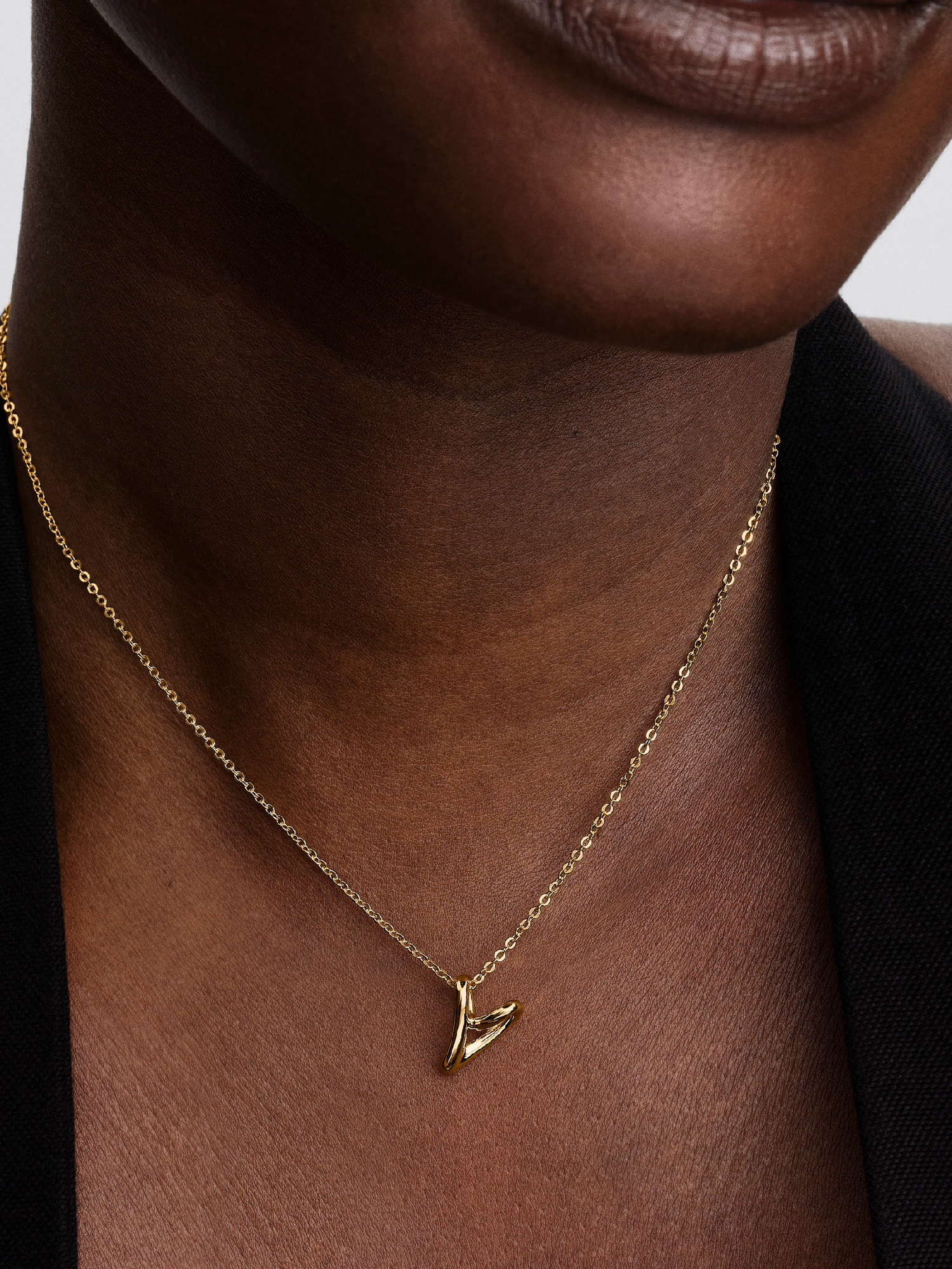 Organically Shaped Heart Small Pendant Necklace | Gold plated