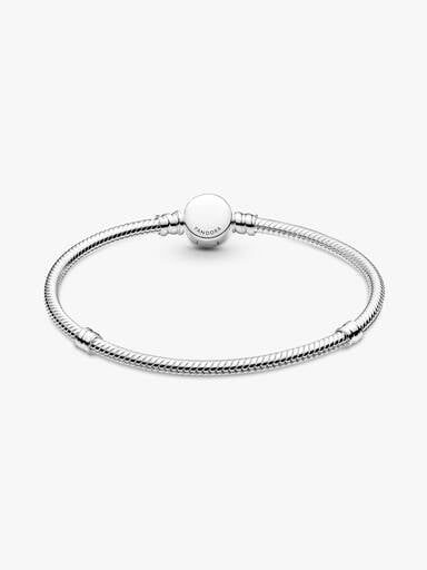 Pandora Moments Engravable Disc Clasp Snake Chain Bracelet
