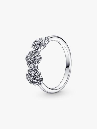 Triple Pansy Flower Ring