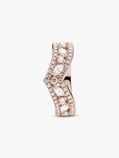 Sparkling Marquise Double Wishbone Ring