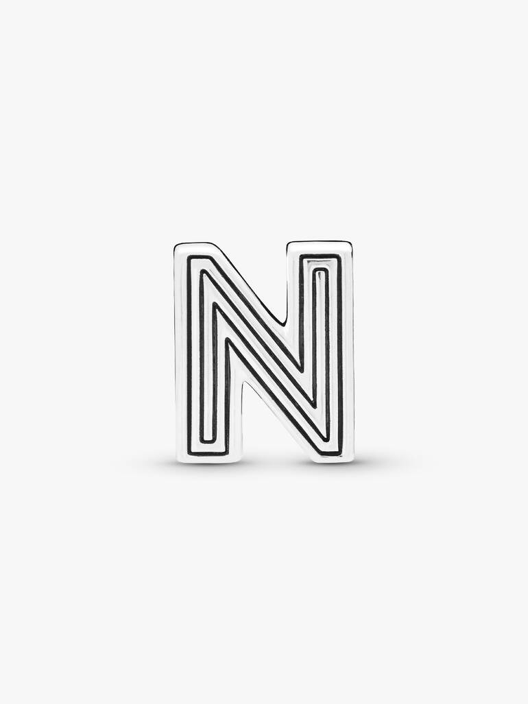 Pandora Reflexions letter N silver clip charm