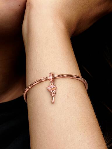Rose Flower Dangle Charm