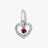 Blazing Red Beaded Heart Dangle Charm Blazing Red Beaded Heart Dangle Charm