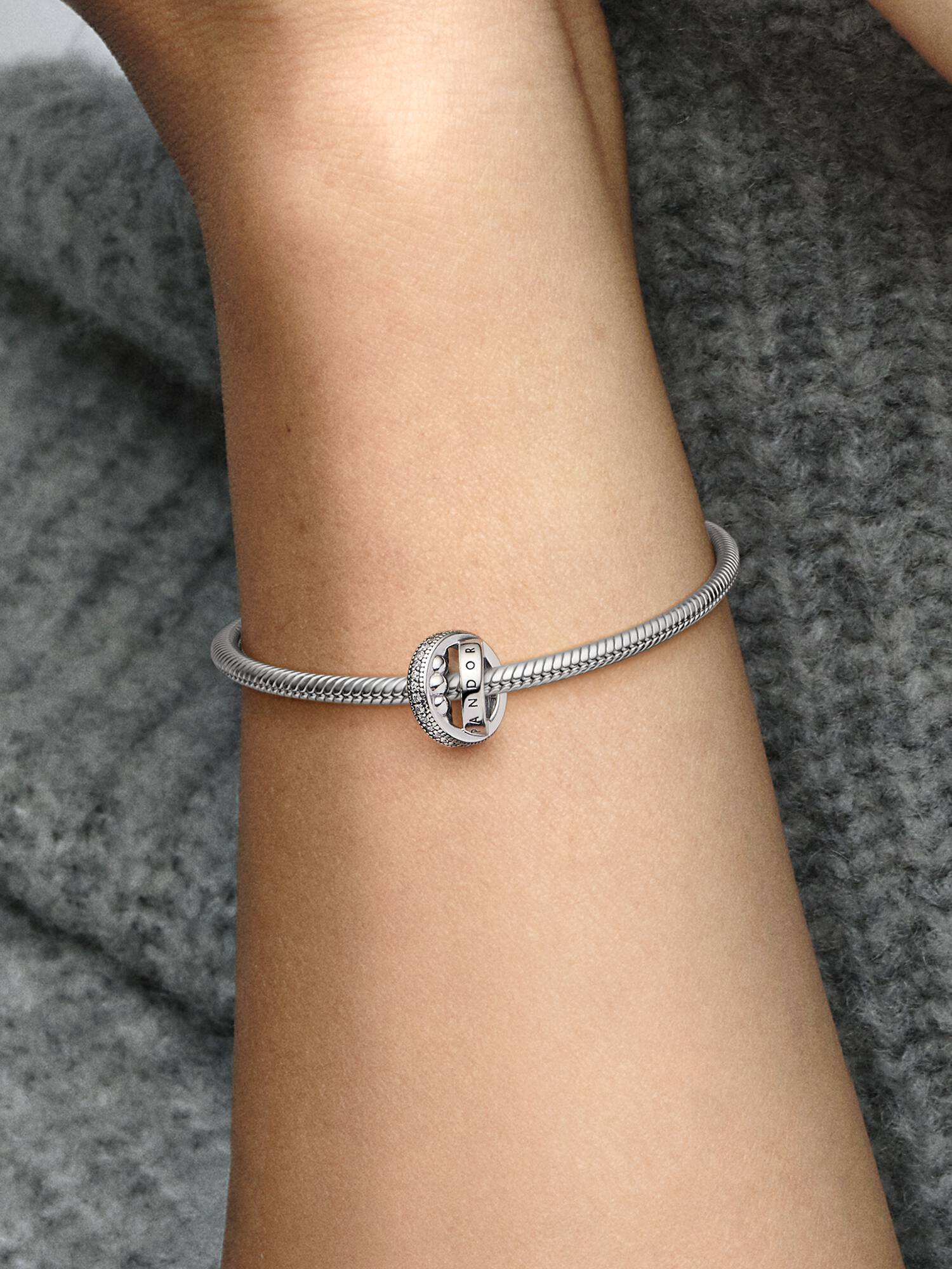 Pandora Moments Logo Pavé & Beads Charm