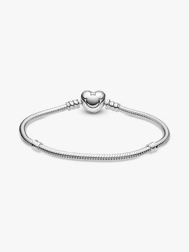 Disney Pandora Moments Mickey Mouse Heart Clasp Snake Chain Bracelet