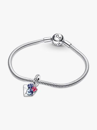 Pansy Flower Envelope Dangle Charm