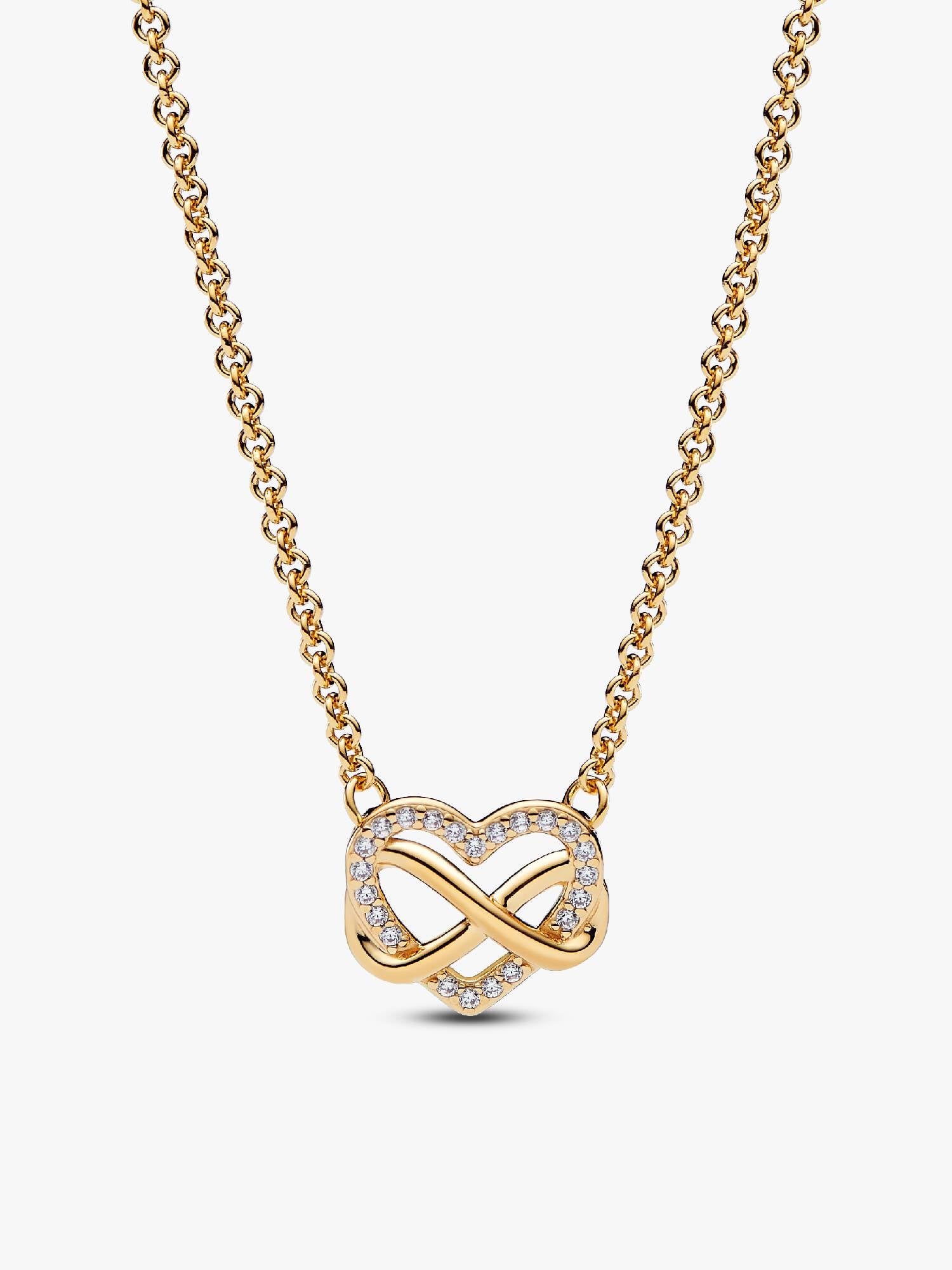 Sparkling Infinity Heart Collier Necklace
