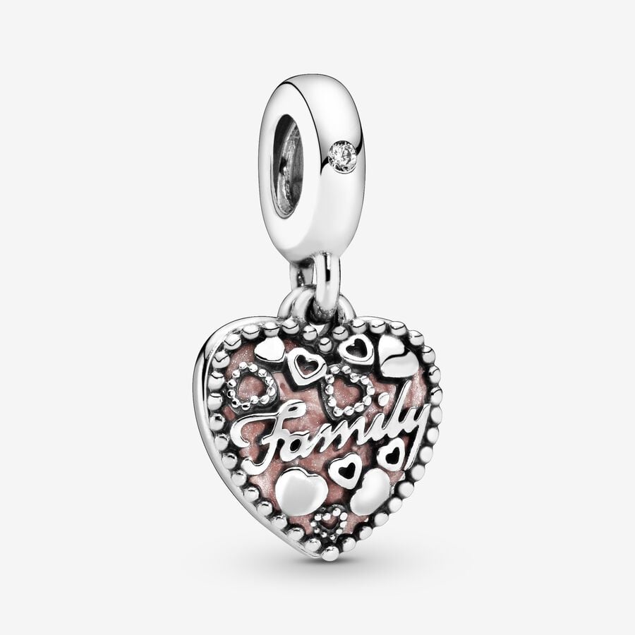 Love Makes A Family Heart Dangle Charm image number 0