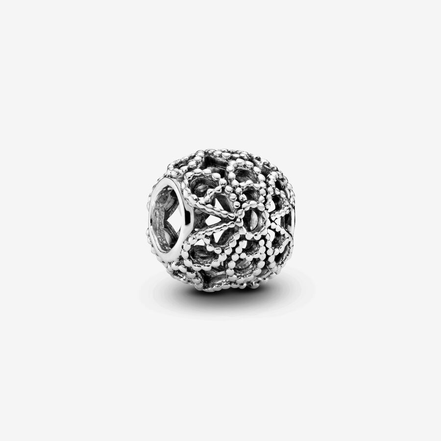 Openwork roses silver charm image number 0