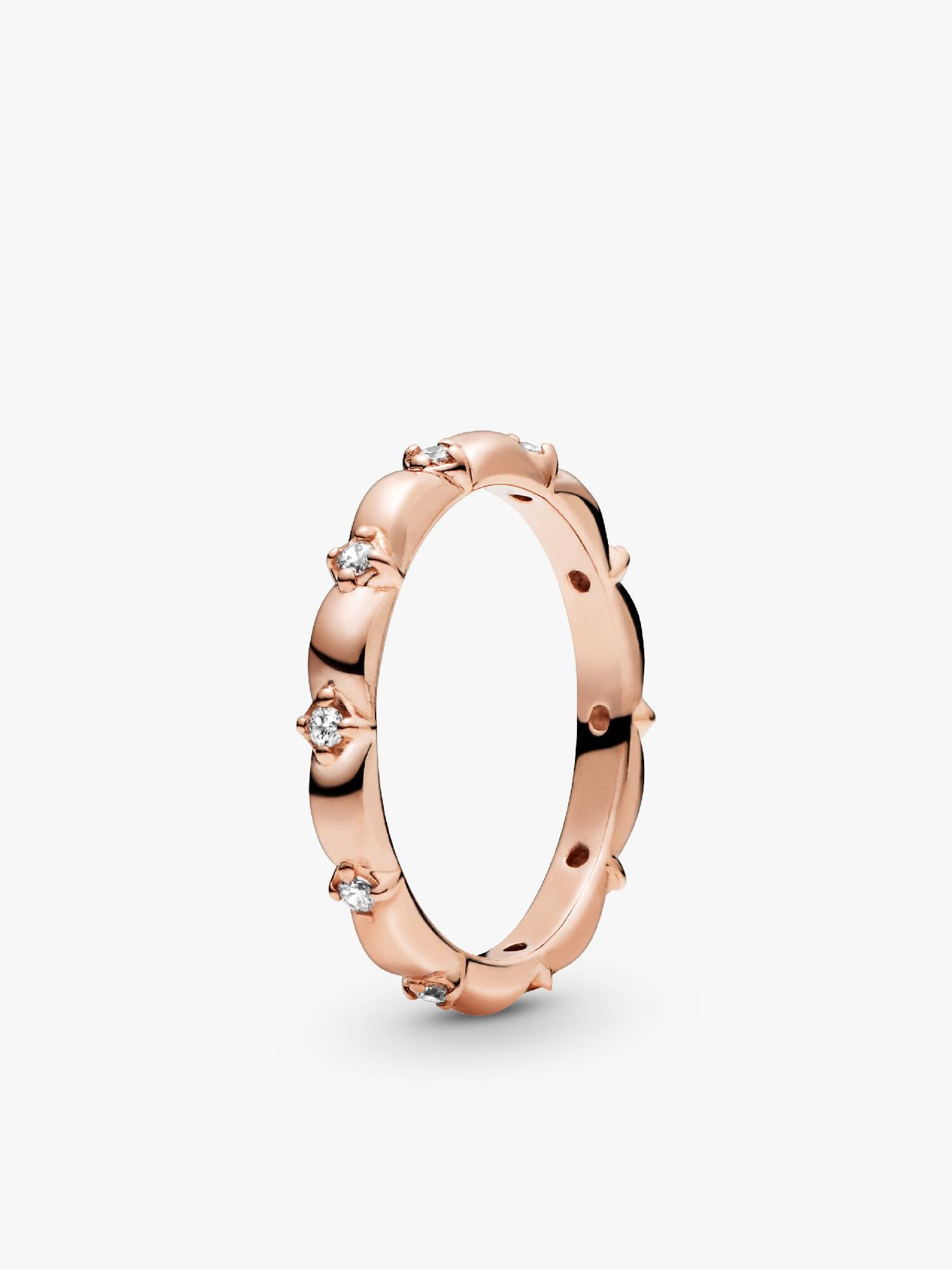 Pandora Rose ring with clear cubic zirconia