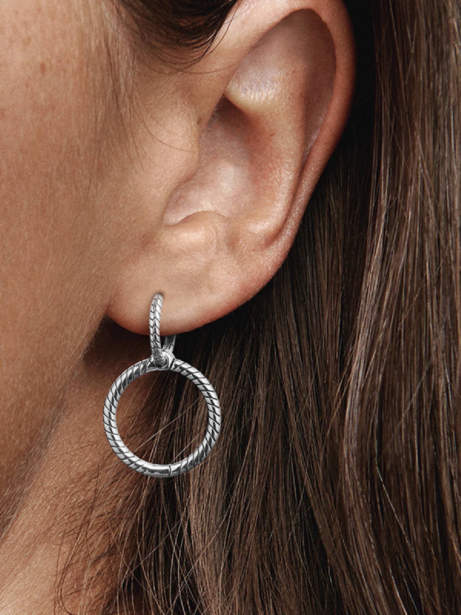 Pandora Moments Charm Double Hoop Earrings