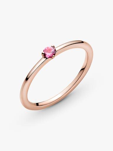 Pink Solitaire Ring