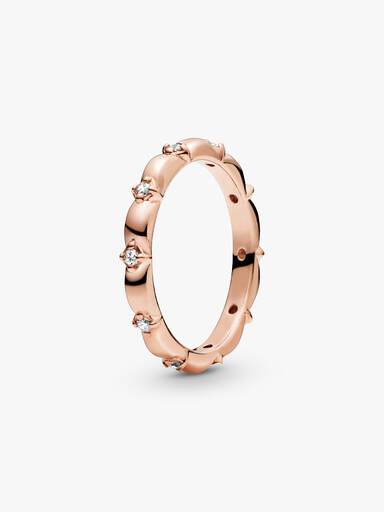 Pandora Rose ring with clear cubic zirconia