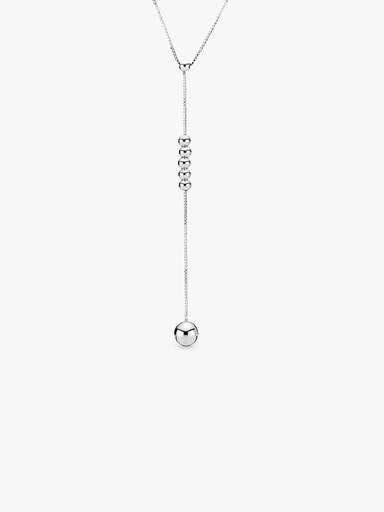 Beaded silver Y-necklace