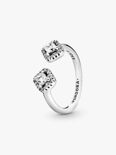 Square Sparkle Open Ring