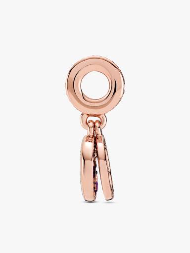 Sparkling Pink Disc Double Dangle Charm