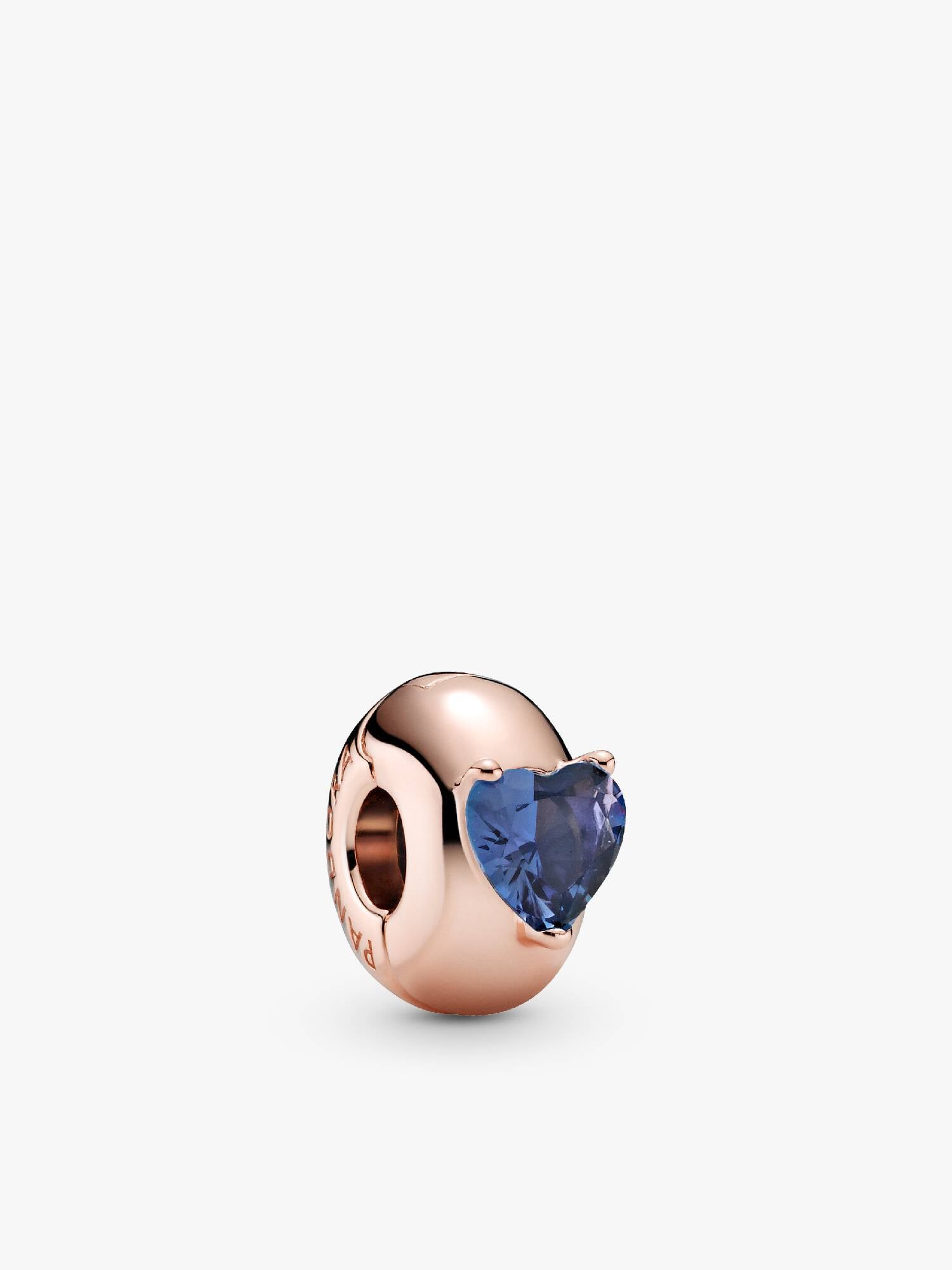 Blue Heart Solitaire Clip Charm