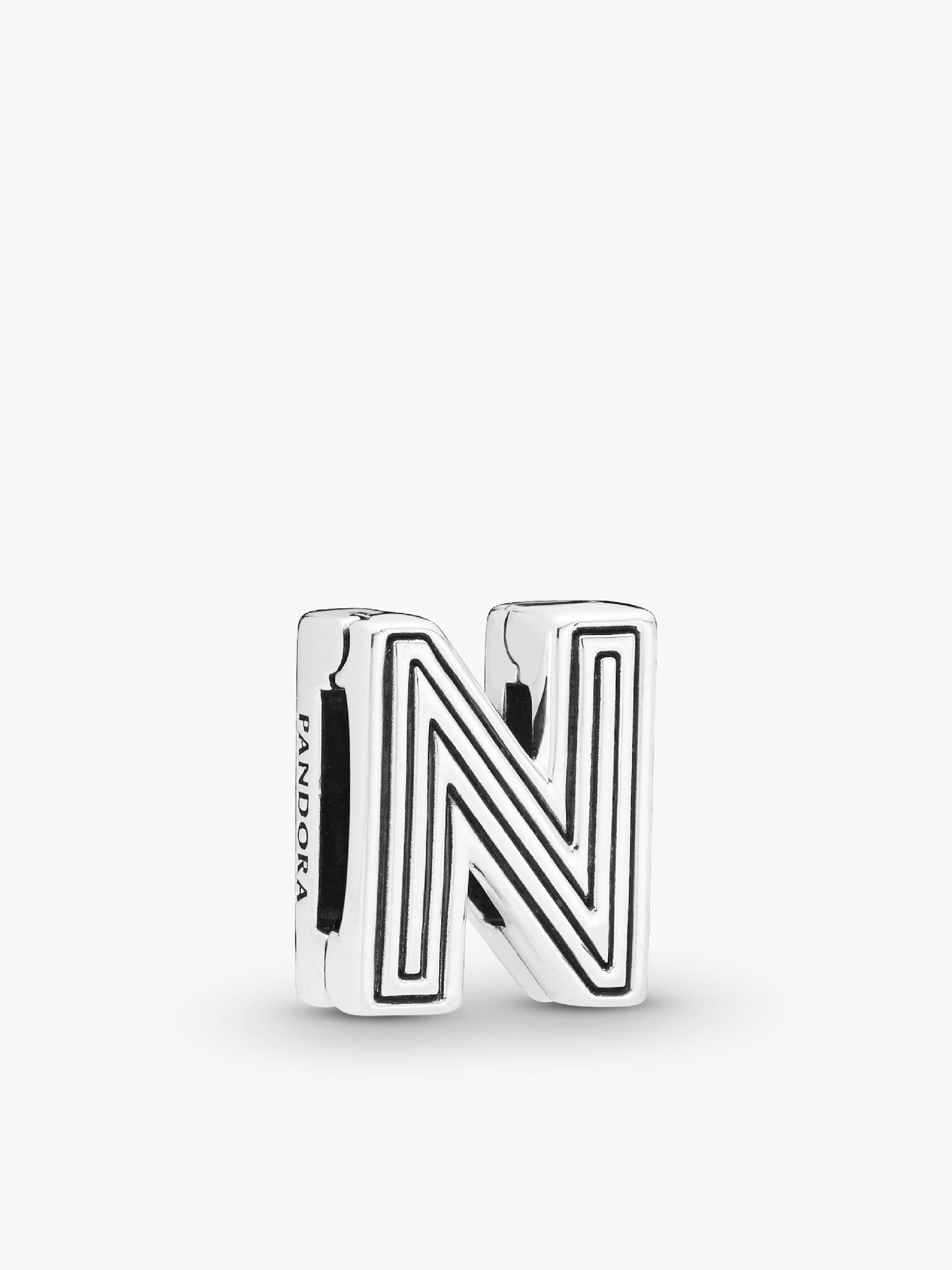 Pandora Reflexions letter N silver clip charm
