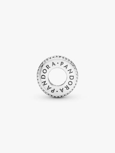 Hearts silver spacer with clear cubic zirconia