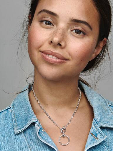 Pandora Moments O Pendant T-bar Necklace