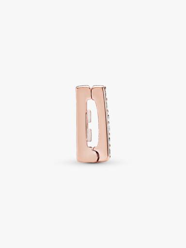 PANDORA Reflexions clip charm in 14k rose gold-plated with clear cubic zirconia