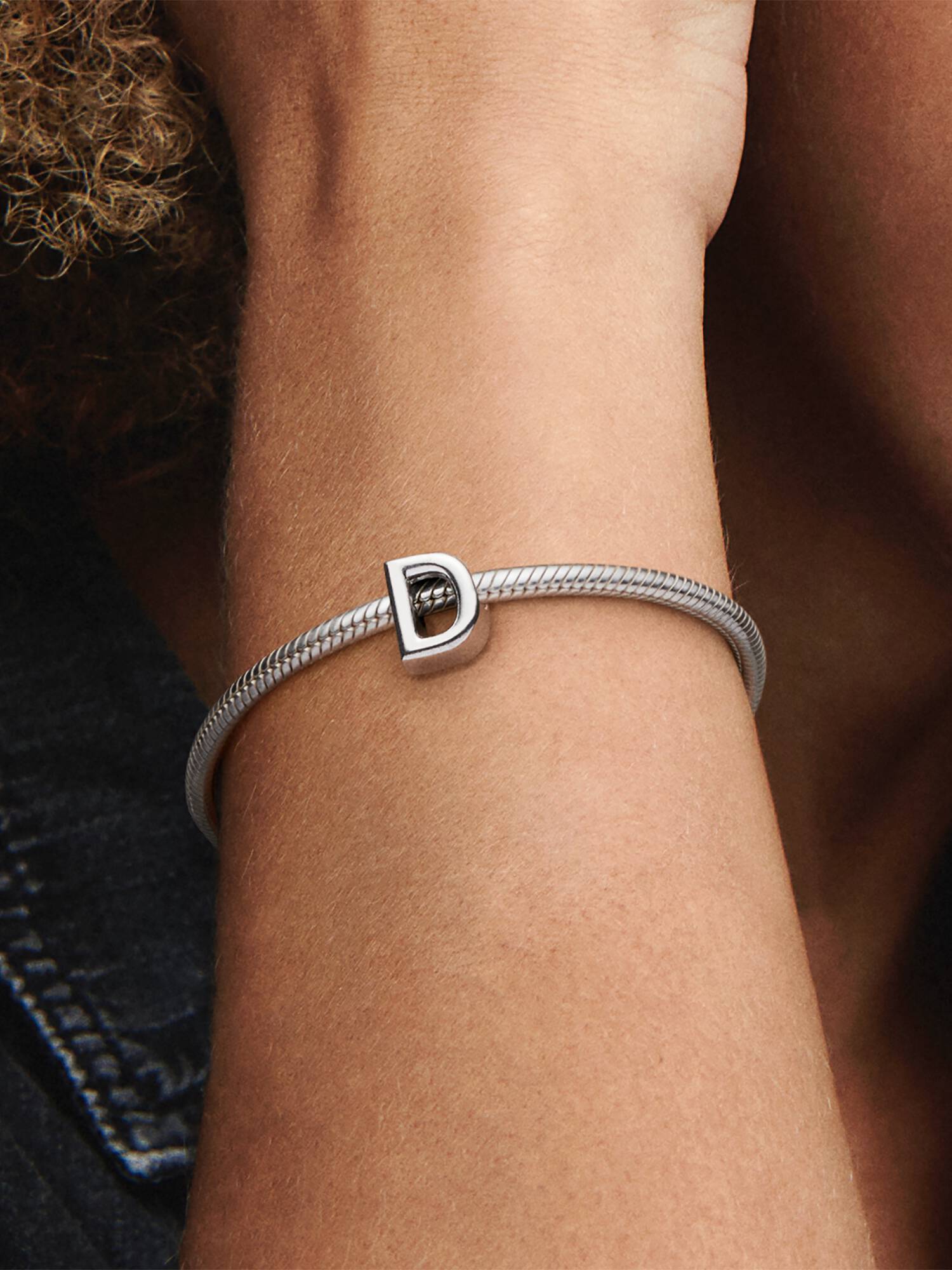 Letter D silver charm