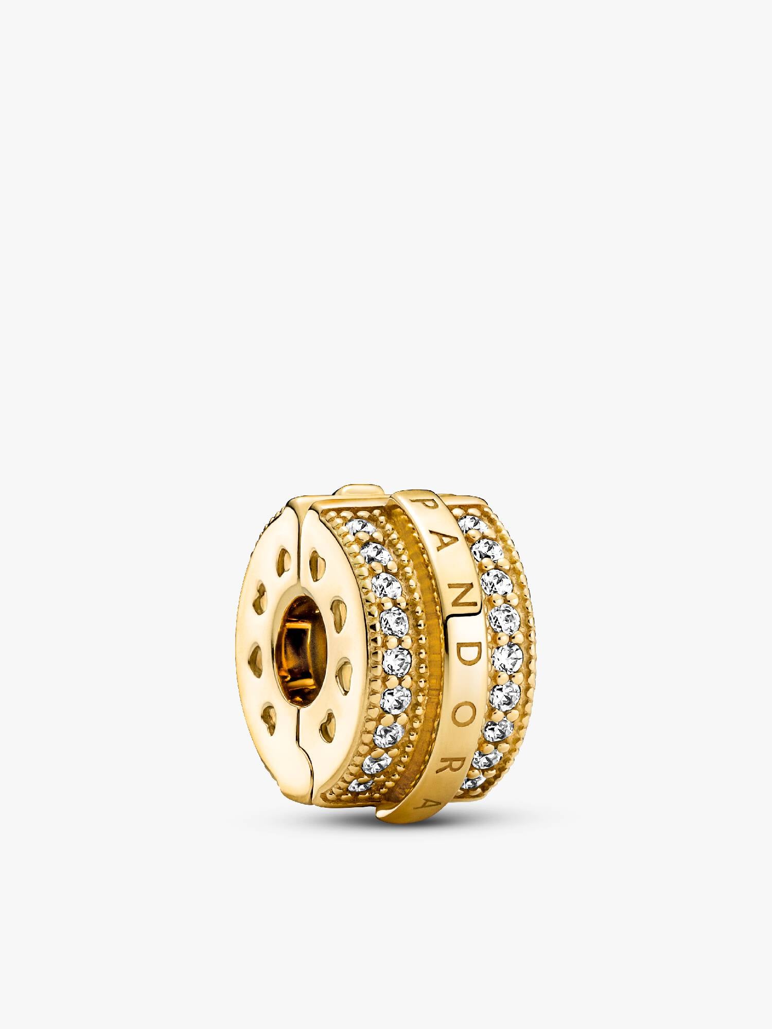 Sparkling Pavé Lines & Logo Clip Charm