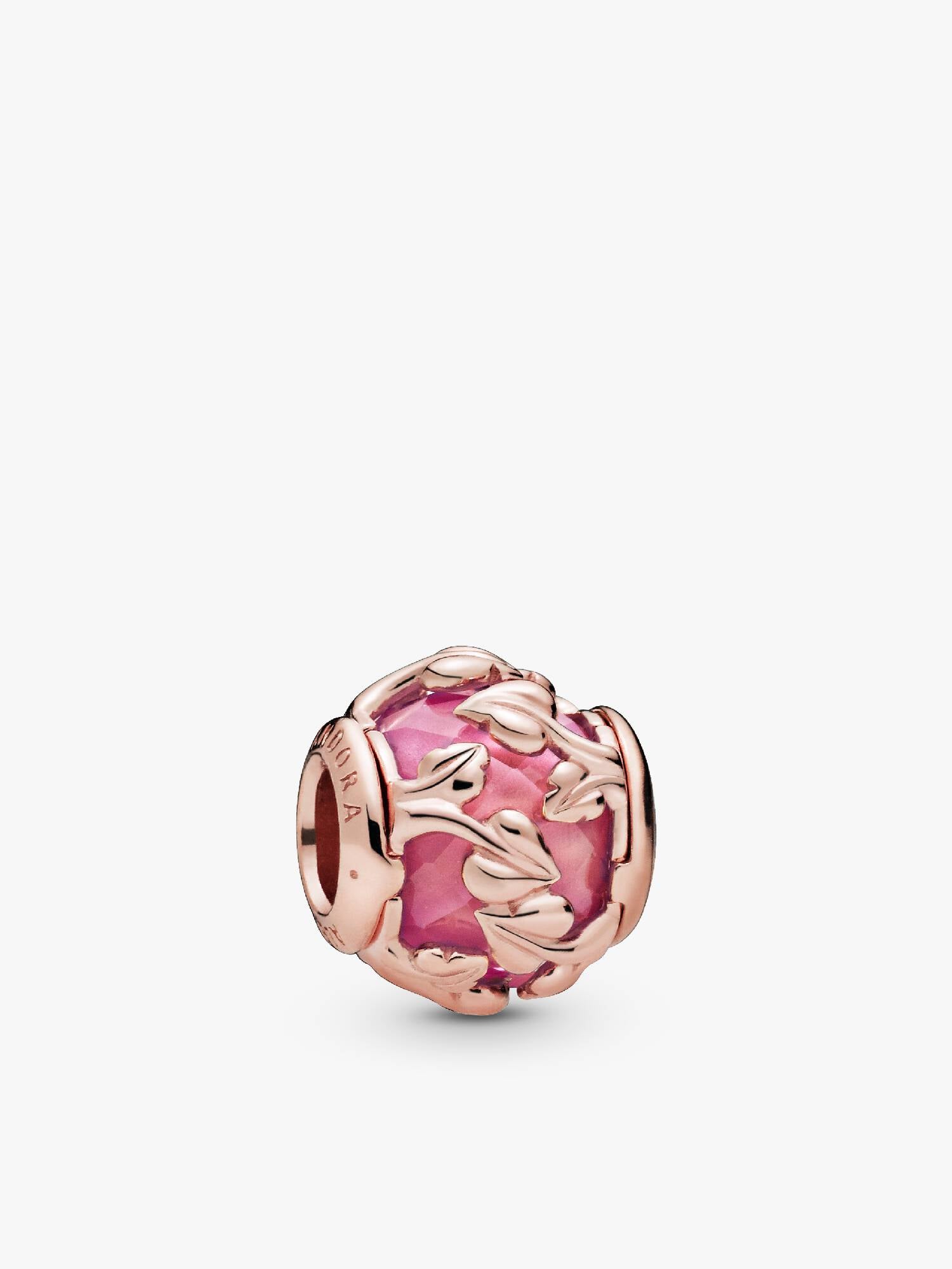 Pink Decorative Leaves Charm