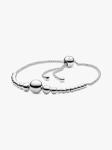 Beaded silver bracelet