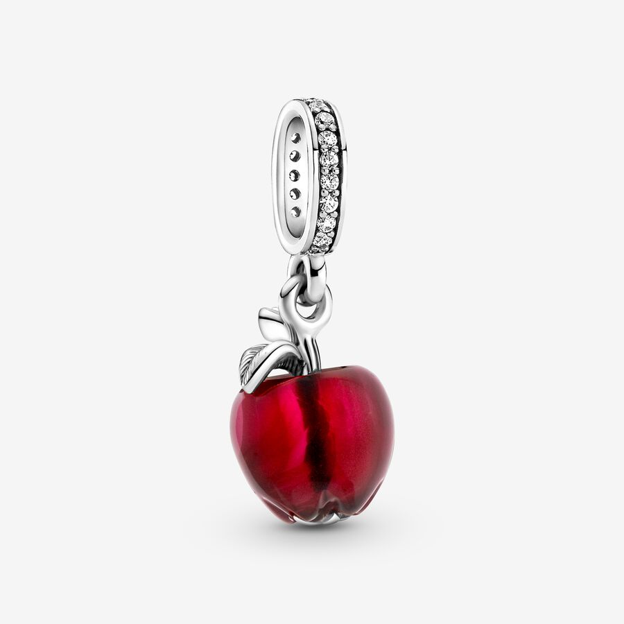 Murano Glass Red Apple Dangle Charm image number 0