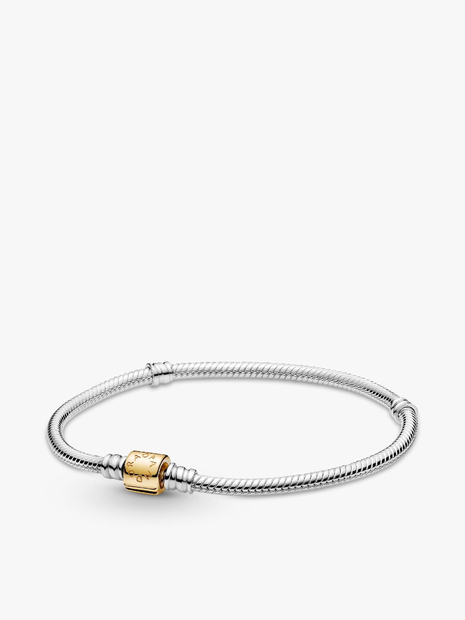 Pandora Moments Two-tone Barrel Clasp Snake Chain Bracelet