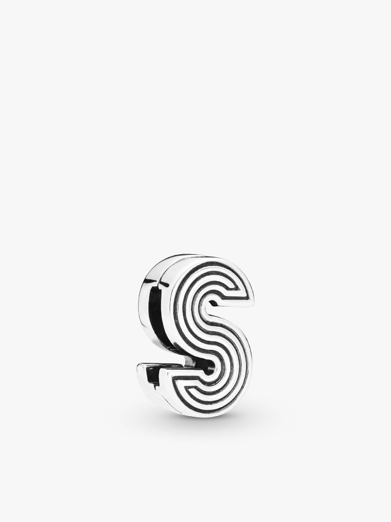 Pandora Reflexions letter S silver clip charm