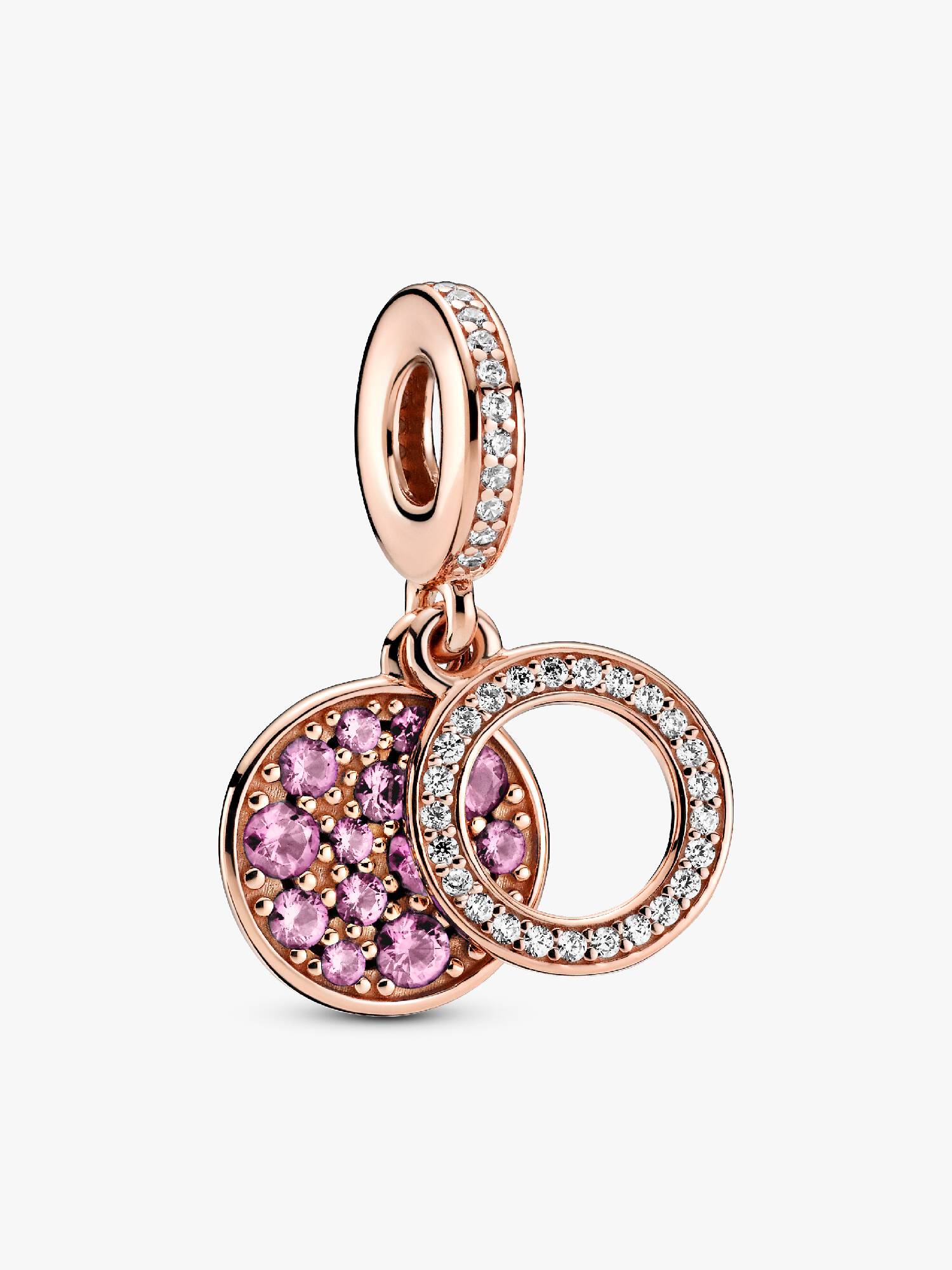 Sparkling Pink Disc Double Dangle Charm